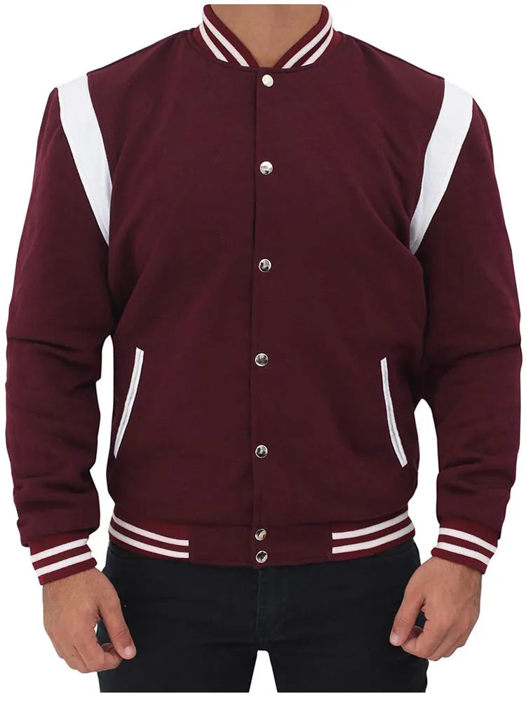 White and Maroon Letterman Jacket
