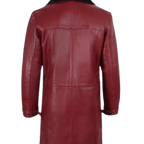 Men's Maroon Shearling Leather Fur Coat