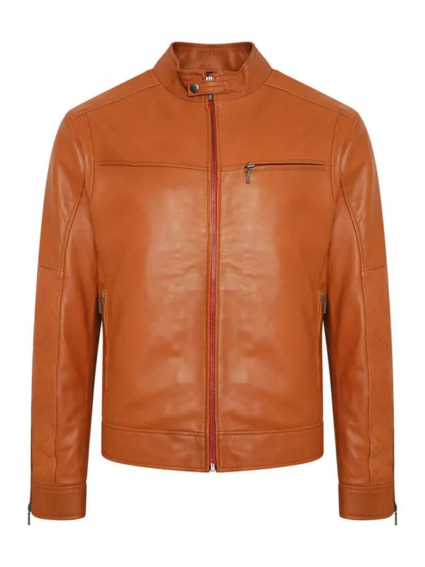 Mens Classy Brown Leather Jacket