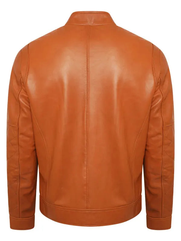 Mens Classy Brown Leather Jacket