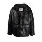 Faux Leather Puffer Jacket