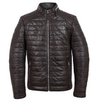Mens Puffer Leather Jacket