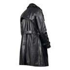 Mens Real Leather Trench Coat