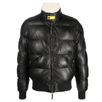 leather puffer jacket