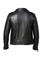 Mens Quilted Biker Leather Jacket