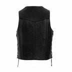 Mens Side Lace Leather Vest