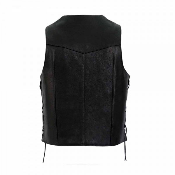 Classic Mens Side Lace Leather Vest