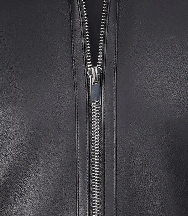 Mens Stylish Black Cafe Racer Leather Jacket