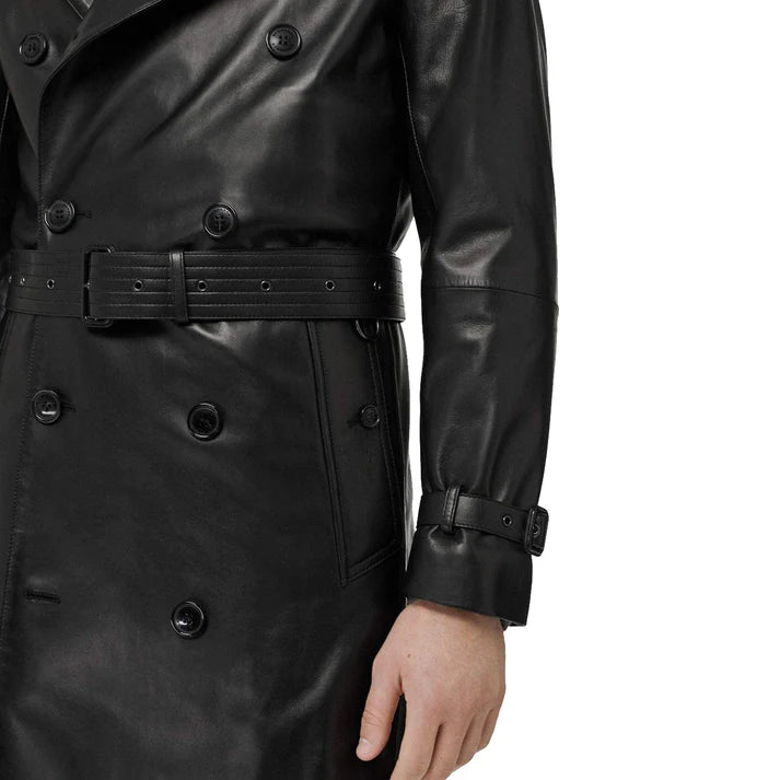 Mylion Wool-Lined Men's Winter Leather Car Coat