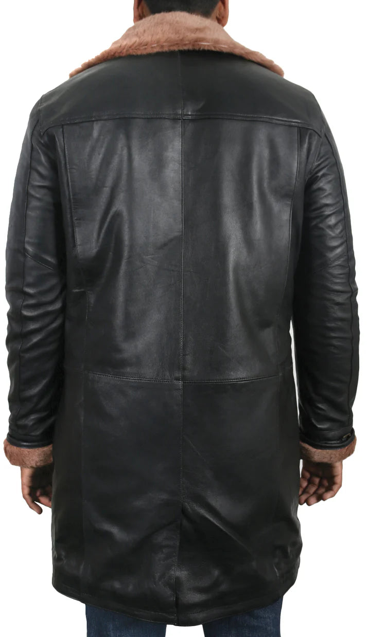 Rhynor Shearling Aviator Leather Coat