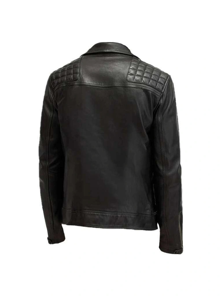 Mens Conroy Rugged Leather Biker Jacket