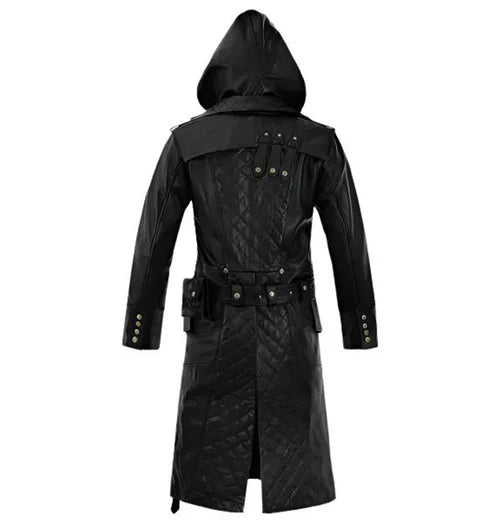 Rylar Hooded Leather Duster Coat