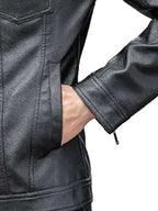 Mens Shirt Style Black Leather Jacket