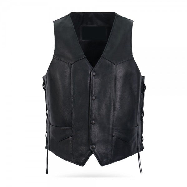 Mens Side Lace Leather Vest