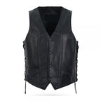Classic Mens Side Lace Leather Vest
