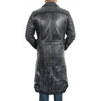 Sylix Distressed Leather Duster Coat