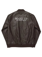 WAKE UP Bomber Leather Jacket
