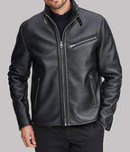 Men’s Genuine Black Biker Leather Jacket