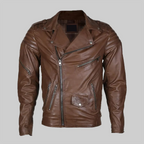 Men’s Brown Motorcycle Leather Jacket
