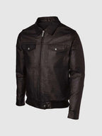 Expressive Brown Bomber Leather Jacket For Men