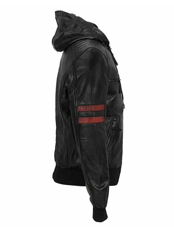 Mens Racing Hooded Biker Jacket