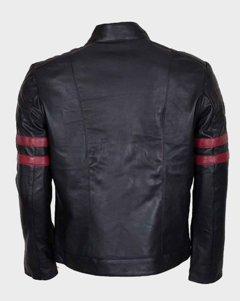 Men’s Red Striped Mayhem Retro Black Jacket
