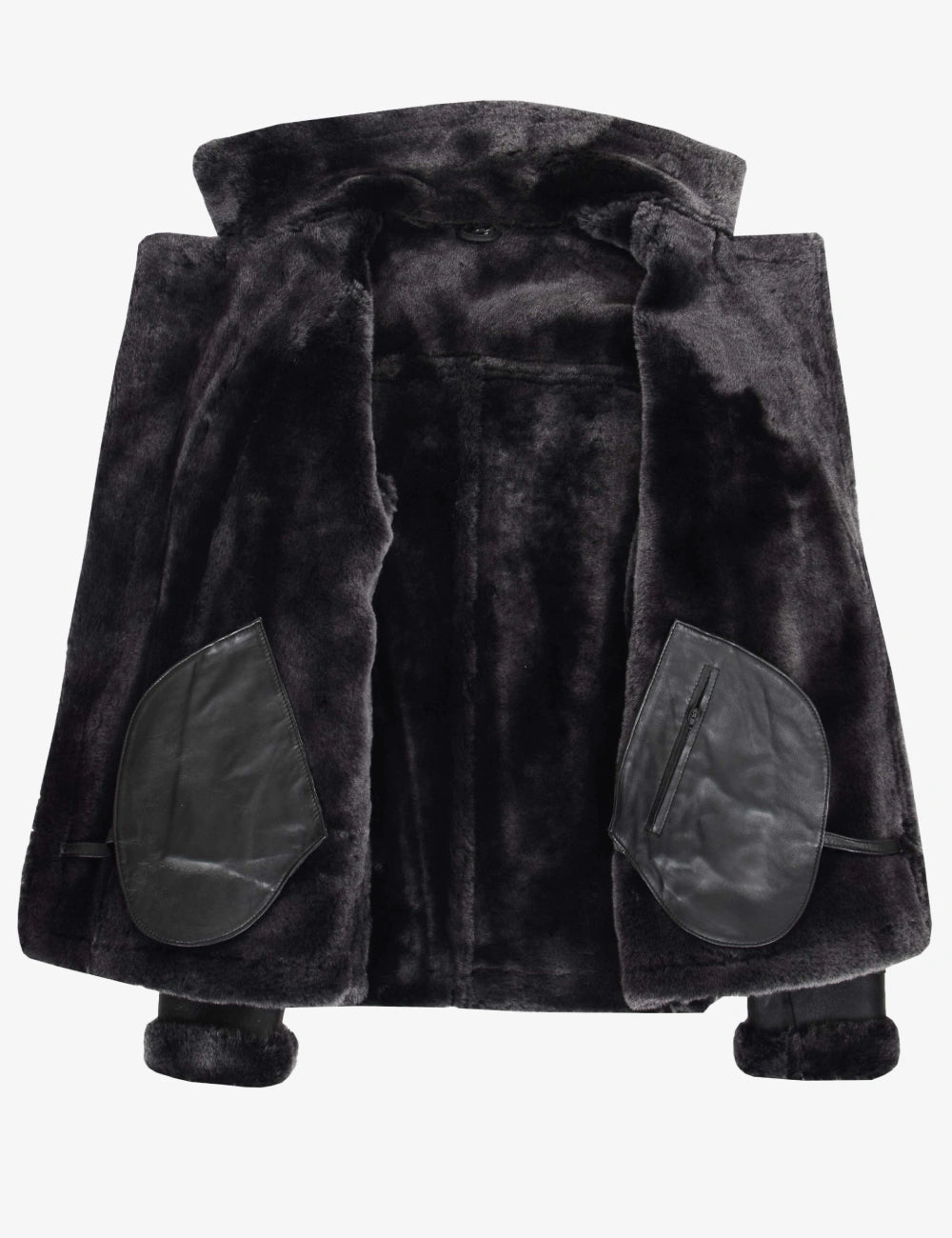 Mens Black B3 Aviator Leather Jacket with Shearling