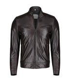 Men’s Stylish Coffee Brown Leather Jacket
