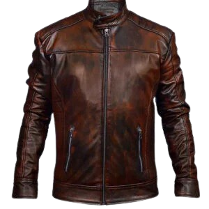Vintage Leather Waxed Jacket for Men
