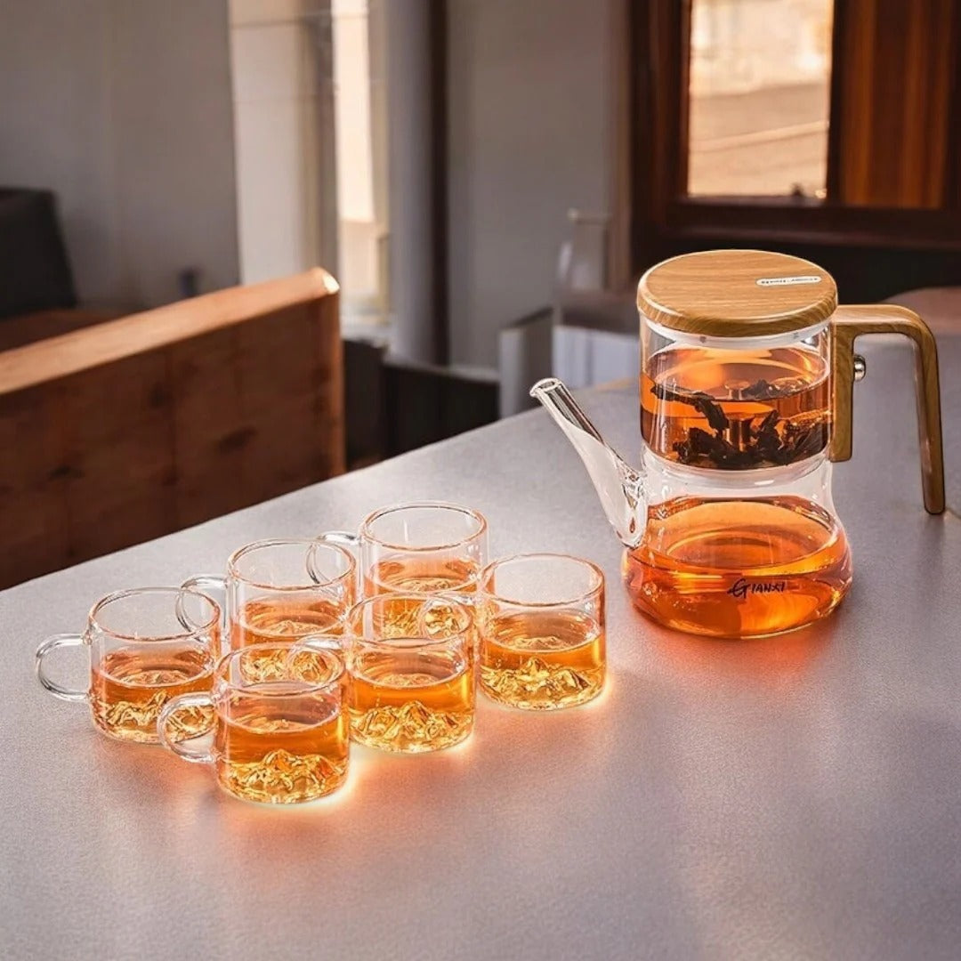 Modern heat-resistant glass teapot with filter