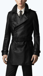 Mylion Wool-Lined Men's Winter Leather Car Coat