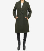 Womens Olive Green Wool Coat