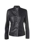 Onyx Outline Womens Leather Blazer