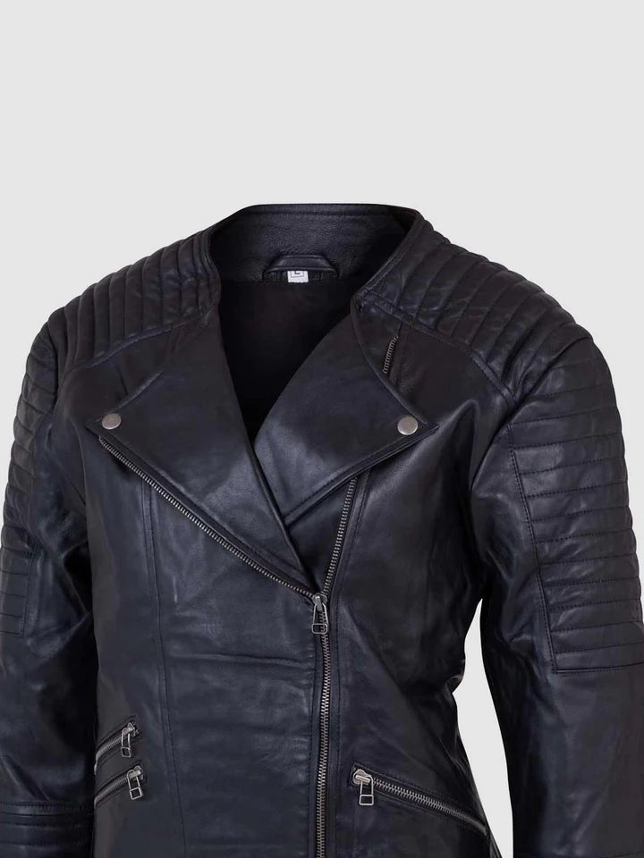 Womens Leather Quilted Jacket