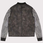 Distressed Varsity Leather Baseball Jacket – Vintage Athletic Edge