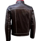 White Stitched Men's Moto Leather Jacket - Bi-Color