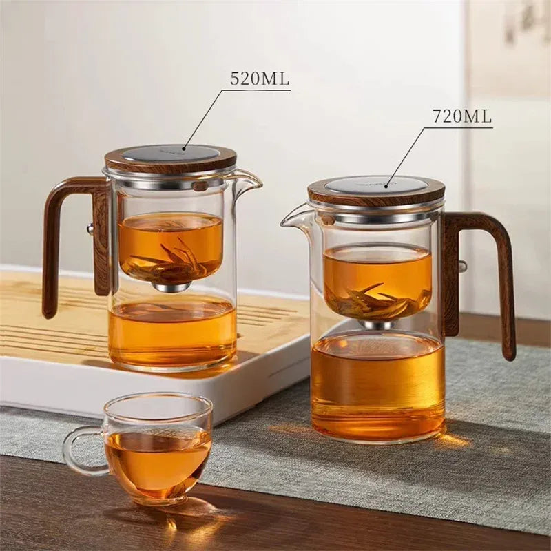 Premium glass teapot with magnetic filter