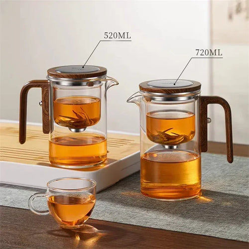 Premium glass teapot with magnetic filter