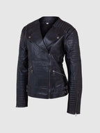 Womens Leather Quilted Jacket