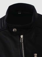 Womens Quilted Cafe Racer Leather Jacket