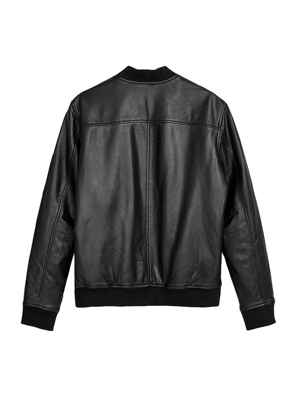 Mens Real Leather Bomber Jacket