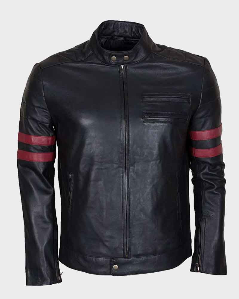Men’s Red Striped Mayhem Retro Black Jacket