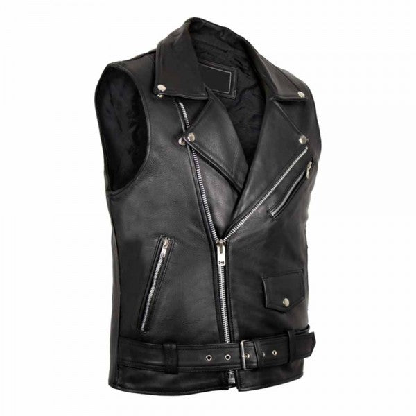 Rockerbilly Leather Vest Rocker Vest