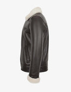 Blen Aviator Jacket with Cross-Zip in Shearling Leather