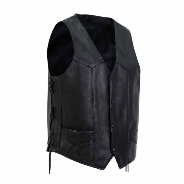 Classic Mens Side Lace Leather Vest