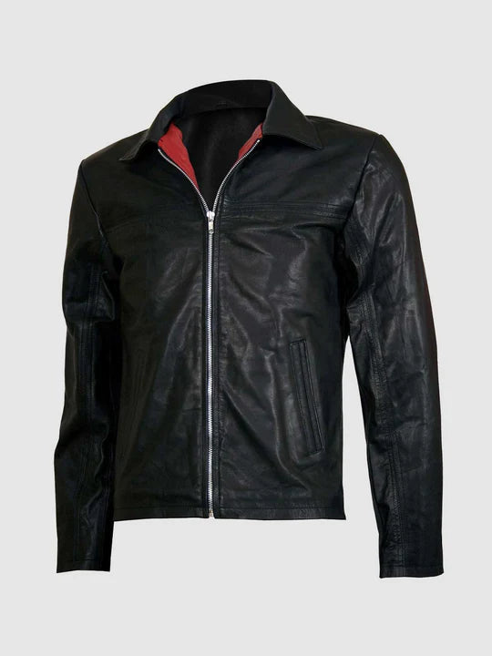 Black Leather Racer Jacket
