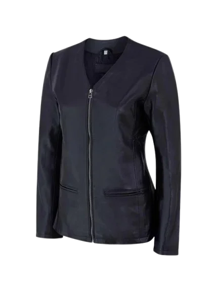 Womens Slim Leather Biker Jacket