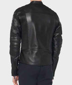 Mens Biker Slim fit Black Leather Jacket