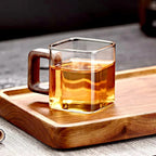 Squaro mug filled with hot tea