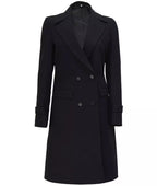 Stephany Womens Black Wool Coat